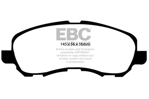 EBC Green Stuff Front Brake Pads for 07+ Jeep Compass 2.0L w/ 262mm Rear Rotors