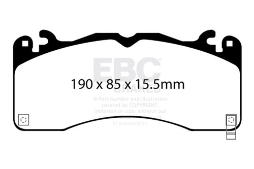 EBC 2015+ Ford Mustang (6th Gen) 2.3L Turbo (GT Package) Ultimax2 Front Brake Pads