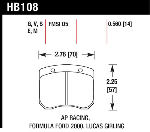 Hawk HPS 5.0 Rear Brake Pads for 03-06 Evolution Evo 8 & 9 - HB180B.560