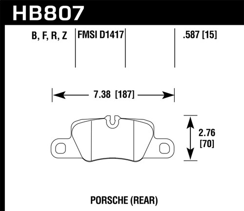 Hawk HPS 5.0 Rear Brake Pads for 2014 Porsche 911 - HB807B.587