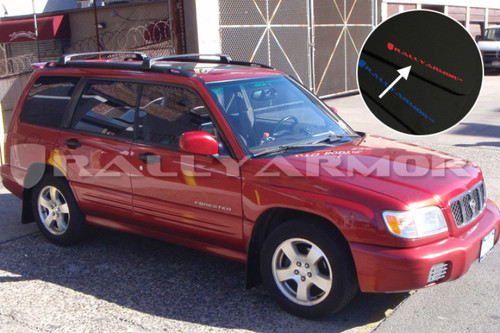 Rally Armor UR Black Mud Flaps w/ Red Logo - 98-02 Forester - MF13-UR-BLK/RD