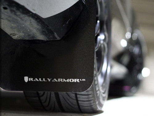 Rally Armor UR Black Mud Flaps w/ White Logo for 12+ Impreza - MF22-UR-BLK/WH