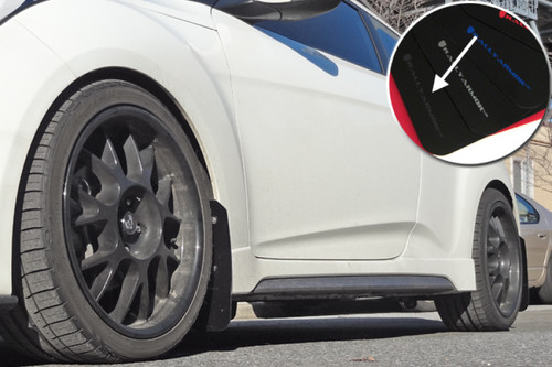 Rally Armor UR Black Mud Flaps w/ Grey Logo for 12+ Veloster - MF24-UR-BLK/GRY