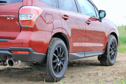 Rally Armor UR Black Mud Flaps w/ Red Logo - 14+ Forester - MF28-UR-BLK/RD
