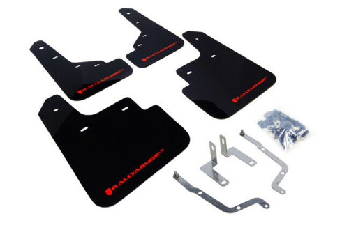 Rally Armor UR Black Mud Flaps w/ Red Logo for 14+ Mazda 3 Hatch / Sedan