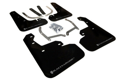 Rally Armor UR Black Mud Flaps w/ Silver Logo for 17+ Subaru Impreza