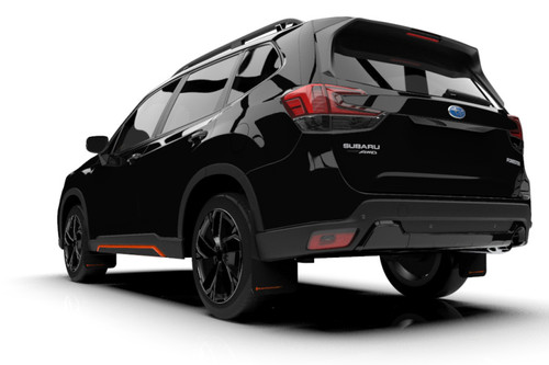Rally Armor Black UR Mud Flaps w/ Orange Logo for 19+ Subaru Forester