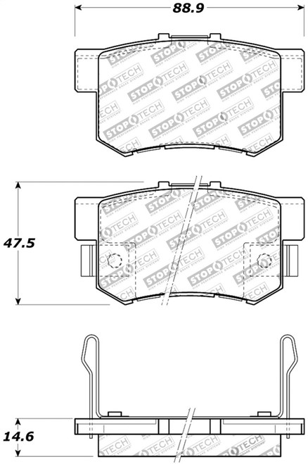 StopTech Street Performance Rear Brake Pads for 99-08 TL / 01-03 CL - 309.05360