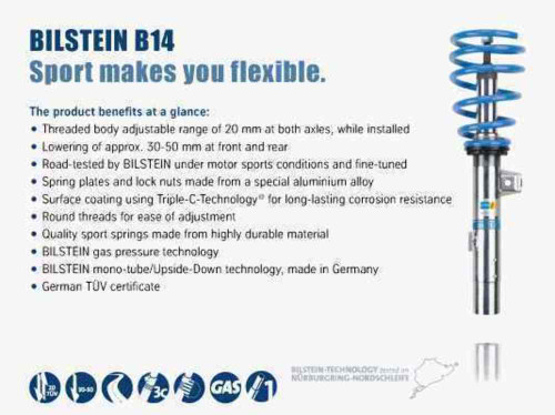 Bilstein B14 PSS Coilover Kit for 13+ BRZ / FR-S - 47-228337