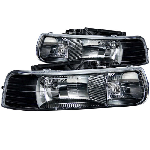 ANZO CRYSTAL HEADLIGHTS BLACK for 99-02 CHEVY SILVERADO 1500/2500 - 111155