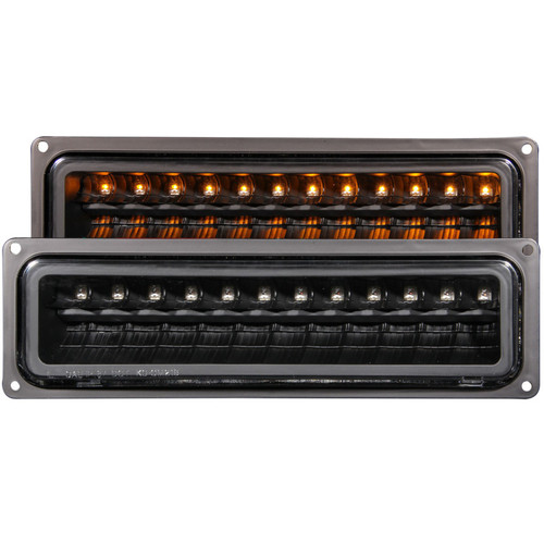 ANZO L.E.D PARKING/SIGNAL LIGHTS CLEAR BLACK for 88-98 CHEVY/GMC C/K1500/2500