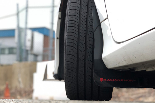 Rally Armor UR Black Mud Flaps w/ White Logo for 16-19 Civic SI