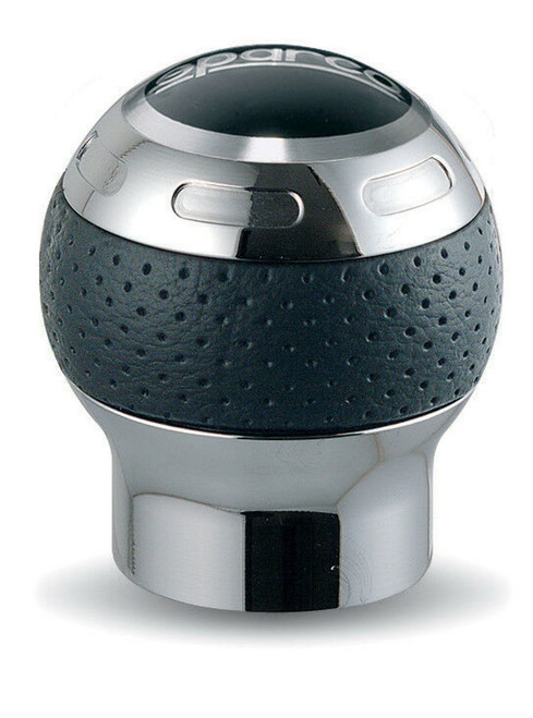 Sparco Globe Shift Knob - Chrome / Leather - 03745PTN
