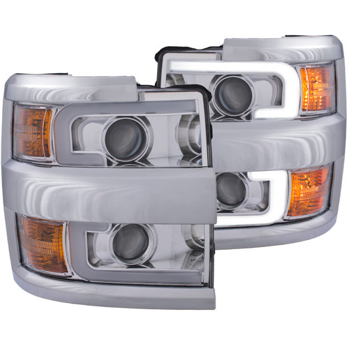 ANZO PROJECTOR SWITCHBACK HEADLIGHT CHROME W/ AMBER for 15-19 Silverado 2500HD