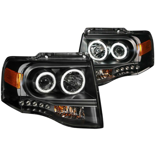 ANZO PROJECTOR HEADLIGHTS BLACK CLEAR for 07-13 Ford Expedition