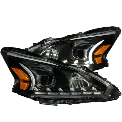 ANZO PROJECTOR HEADLIGHTS BLACK PLANK STYLE DESIGN for 13-14 Altima 4Dr