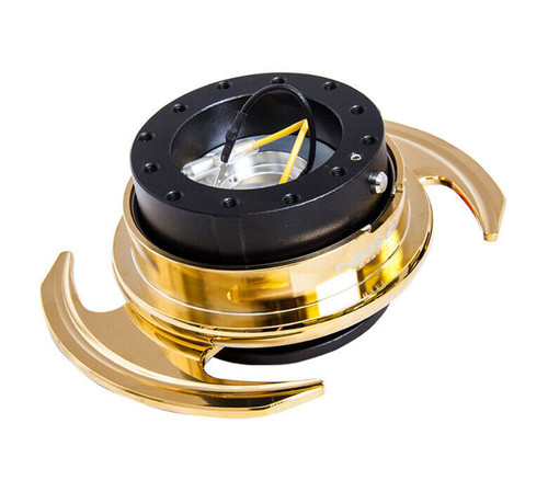 NRG Quick Release w/ Handles - Black Body w/ Chrome Gold Ring - SRK-650BK/CG