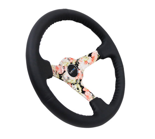 NRG Hydro Dip Tropical Floral Steering Wheel 350mm - RST-036FL-R