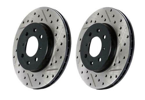 StopTech Drilled & Slotted Front Brake Rotors for 08-13 BMW 128i Base