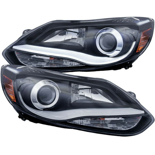 ANZO PROJECTOR HEADLIGHTS BLACK for 12-14 Ford Focus