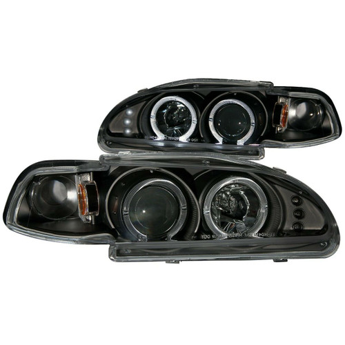 ANZO PROJECTOR HEADLIGHTS BLACK w/ HALOw/ LED 1 PC for 92-95 CIVIC 2/3DR