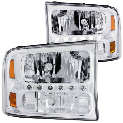 ANZO CRYSTAL HEADLIGHTS CHROME L.E.D 1 PC for 00-04 FORD EXCURSION