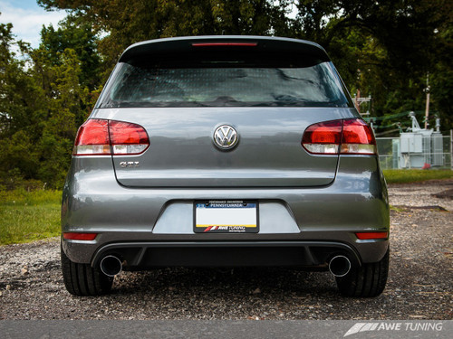 AWE Performance Catback Exhaust Diamond Black Round Tips for 10-14 Mk6 GTI