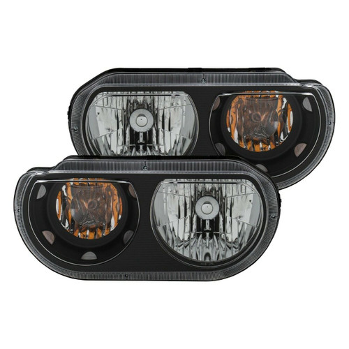 ANZO CRYSTAL HEADLIGHT BLACK for 08-14 Challenger - 121526