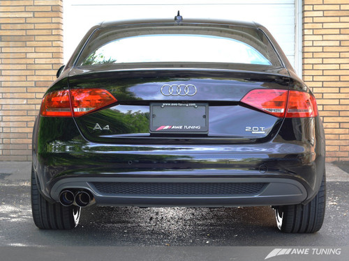 AWE Tuning Touring Exhaust w/ Single Side Polished Tips for 09-16 Audi A4