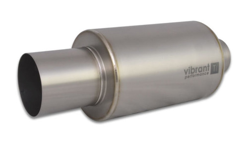 Vibrant Titanium  Muffler with Straight Cut Natural Tip, 2.50" Inlet