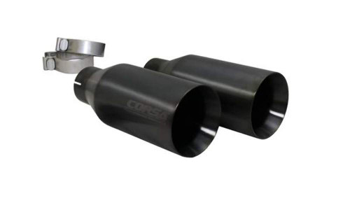 Corsa Black Powder Coat 5" Flat Cut Exhaust Tip Kit for 17-19 Raptor EcoBoost