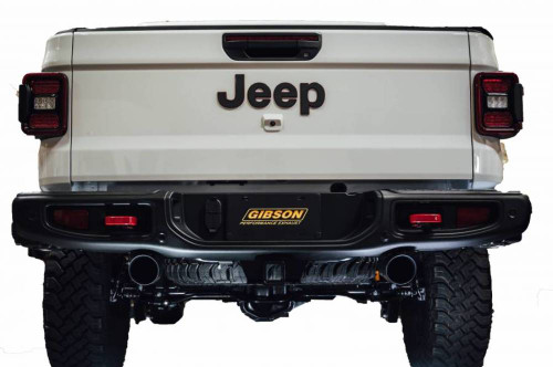Gibson Black Elite Dual split Exhaust for 2020 Jeep Gladiator JT Rubicon 3.6L