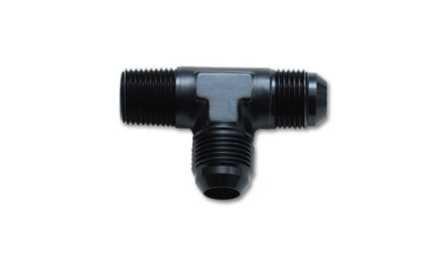 Vibrant -3AN x 1/8in NPT Flare to Pipe On Run Tee Adapter Fitting - Aluminum