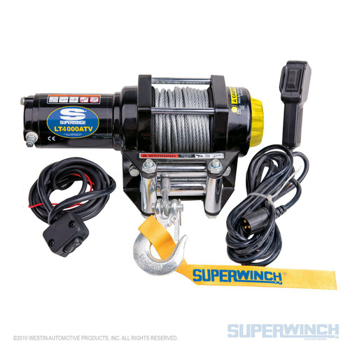 Superwinch 4000 LBS 12V DC 3/16in x 50ft Steel Rope LT4000 Winch