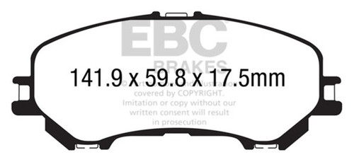 EBC Greenstuff Front Brake Pads for 14+ Nissan Rogue 2.5 2 row seating