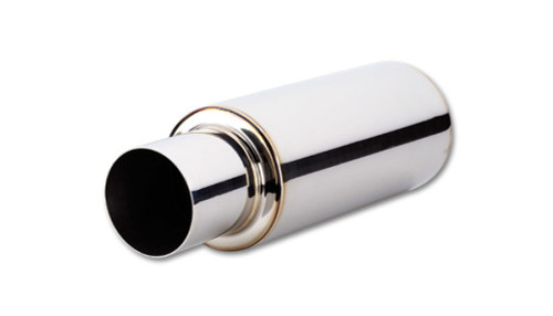 Vibrant  TPV Universal Muffler, 4" Round Straight Cut Tip 2.5" inlet - 23" long