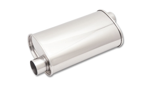 Vibrant  STREETPOWER Oval Muffler, 3" inlet/outlet (Offset-Offset)