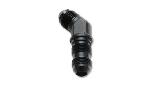 Vibrant -10AN Bulkhead Adapter 45 Degree Elbow Fitting - Anodized Black Only