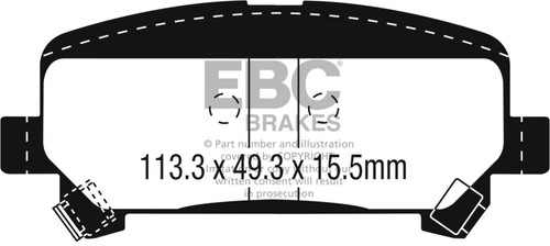EBC Yellowstuff Rear Brake Pads for 15+ Chevrolet Colorado 2.5