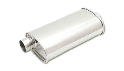 Vibrant  STREETPOWER Oval Muffler, 2.25" inlet/outlet (Offset-Center)