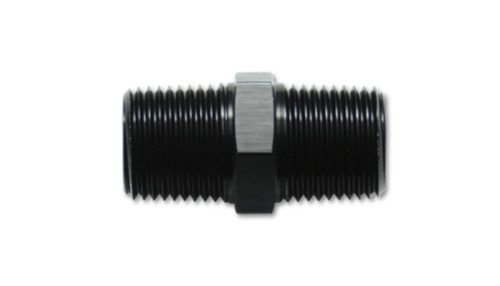 Vibrant 1/4in NPT x 1/4in NPT Straight Union Pipe Adapter Fitting - Aluminum