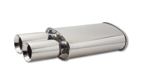 Vibrant  STREETPOWER Oval Muffler w/ Dual 3.5" Round Tips (2.5" inlet)