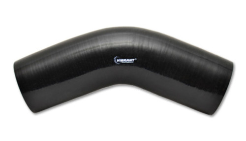 Vibrant 4 Ply Reinforced Silicone Elbow Connector - 3.5in I.D. - 45 deg. Elbow (BLACK)