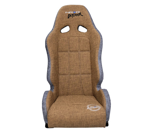 NRG Defender Seat w/Waterproof Vinyl Fabric - Universal (Brown/Silver)