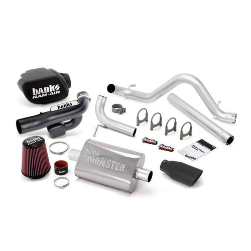 Banks Power Stinger Bundle SS Single Exhaust w/ Black Tip for 12-15 3.6L Wrangler