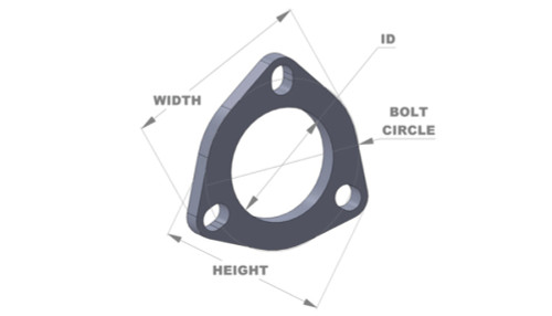 Vibrant 3-Bolt T304 SS Exhaust Flanges (2.75in I.D.) - 5 Flange Bulk Pack