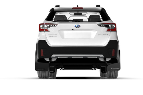 Rally Armor UR Black Mud Flap w/ White Logo for 20+ Subaru Outback
