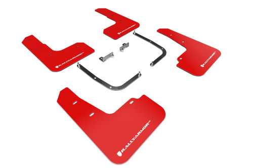Rally Armor UR Red Mud Flap w/ White Logo for 2019+ Veloster Turbo R-Spec