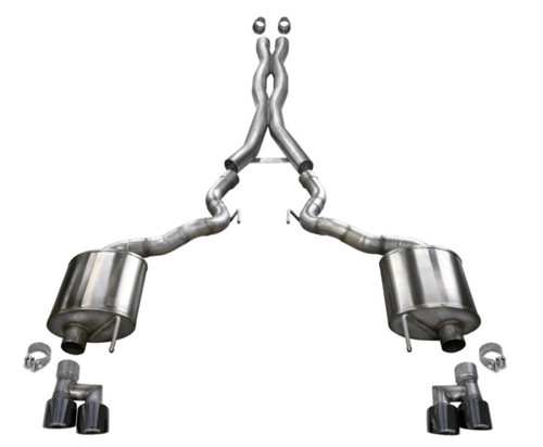 Corsa Xtreme Twin 4" Black Tips Exhaust for 2018-2020 Mustang GT Convertible