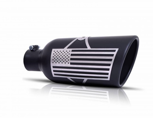 Gibson Patriot Rolled Edge Angle Exhaust Tip Black Ceramic